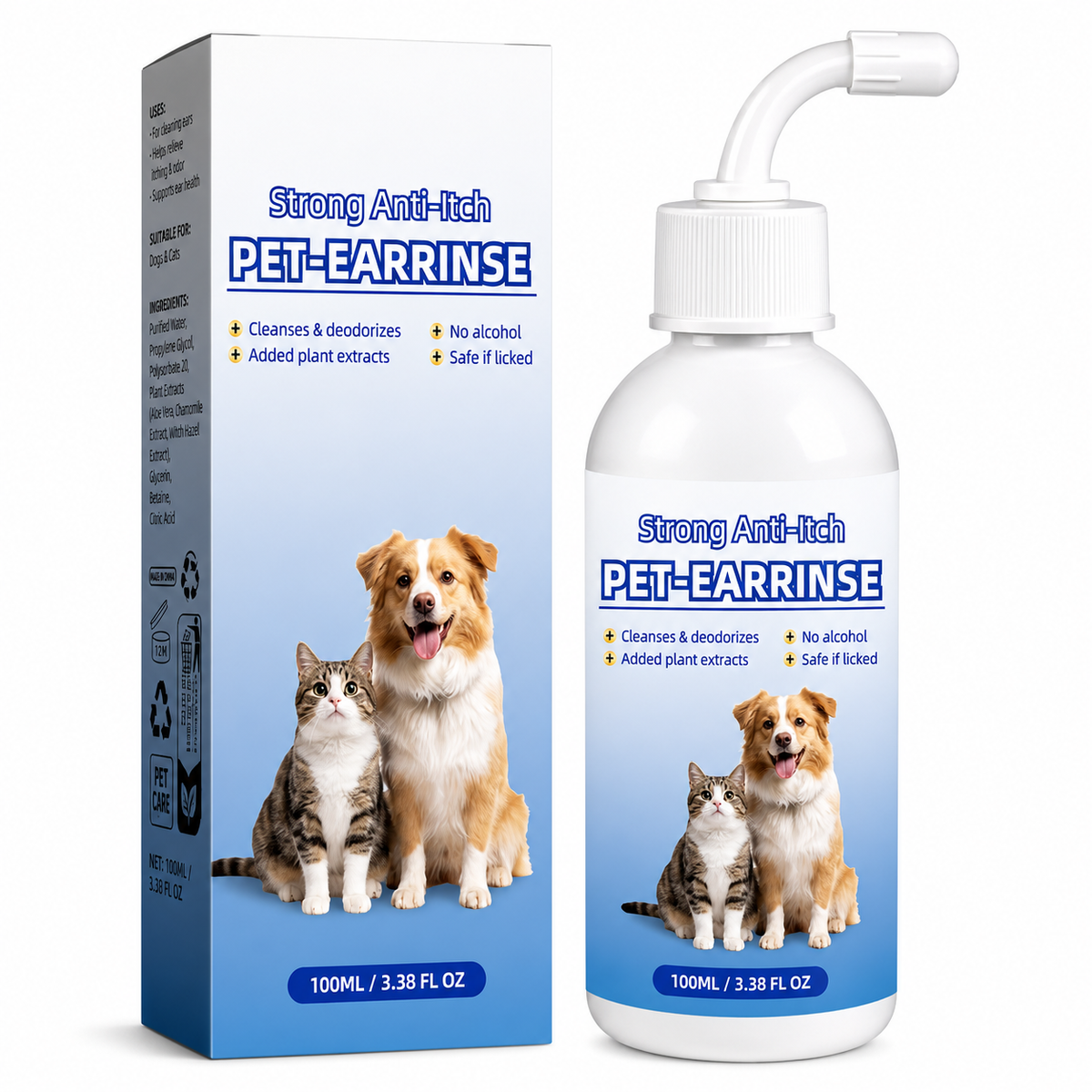 🐶🐱 Pet Ear Cleansing Solution – Clean Away Dirt, Wax & Buildup