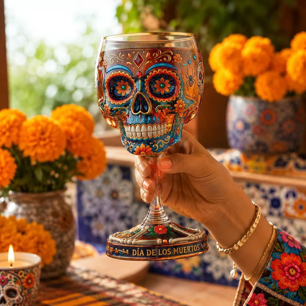 Day of the Dead Collector Goblet – Limited Edition Art Glass
