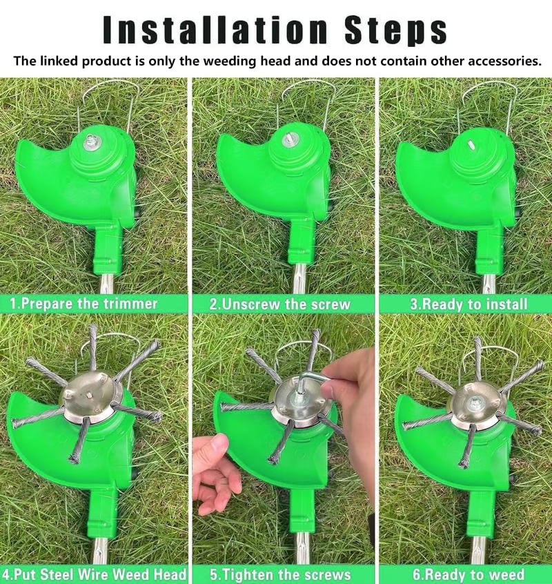 🔥👨🌾6 inch Steel Wire Brush Cutter Trimmer Head
