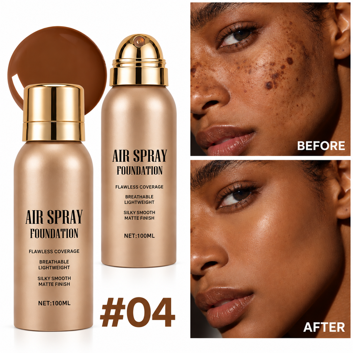 💦Waterproof Flawless Air Spray Foundation|Long‑Lasting Airbrush Makeup, Sweat‑Proof Buildable Coverage ✨