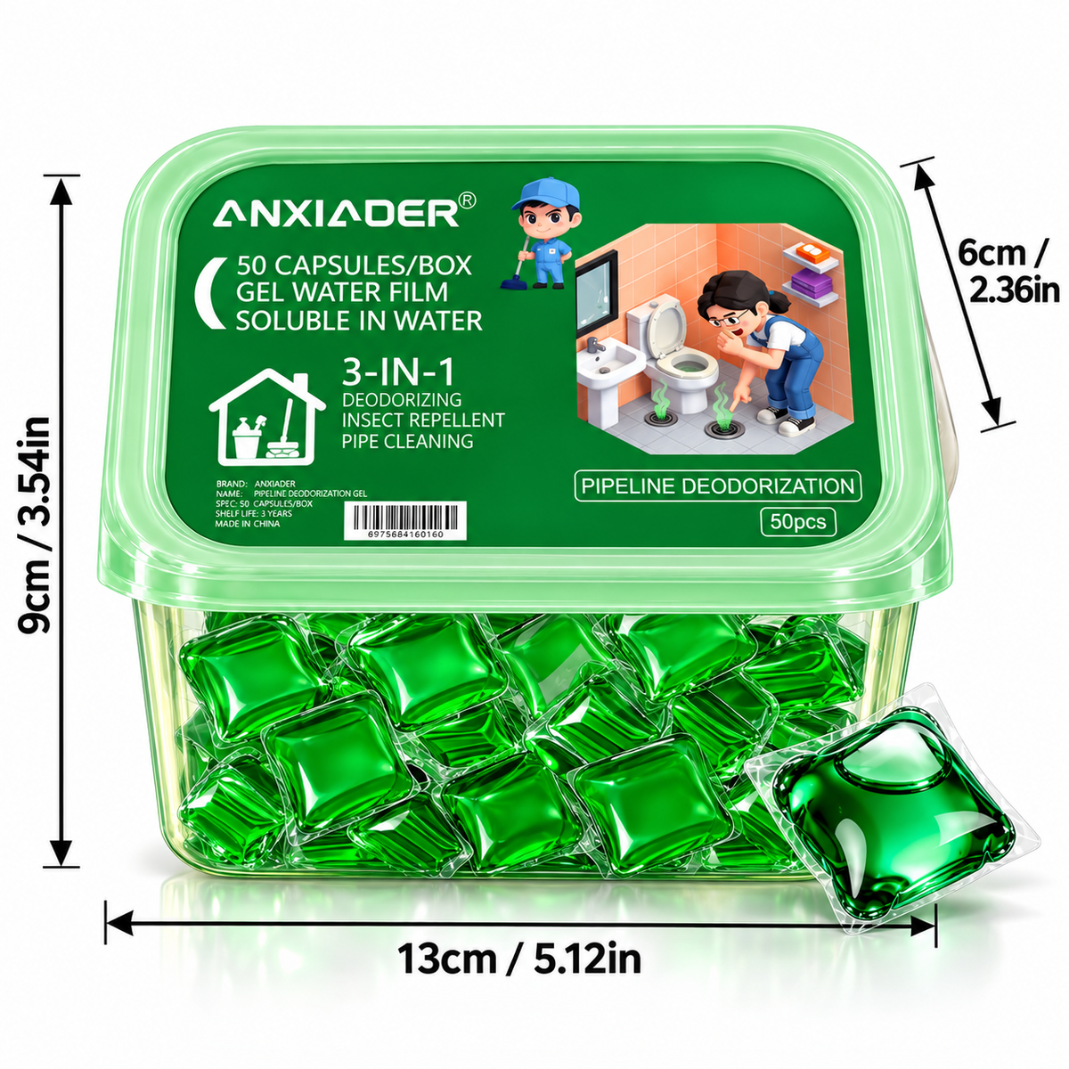 🌿 3-in-1 Drain Cleaning Pods – Freshen, Clean & Maintain Your Drains