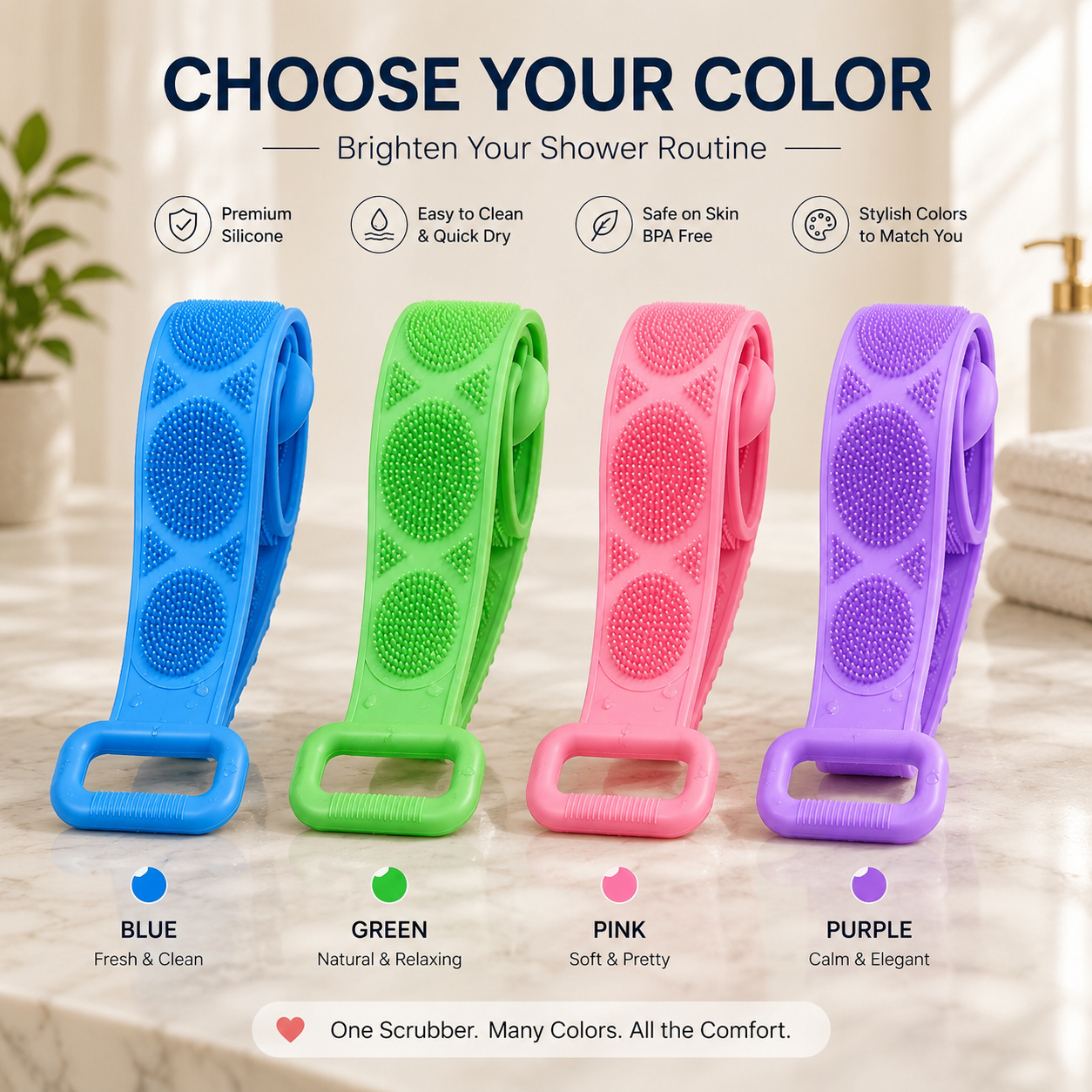 Second item for $0🚿 Double-Sided Silicone Back Scrubber – Long Exfoliating Bath Brush