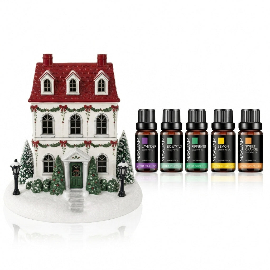🎄 Your Home Doesn't Feel Festive Yet? ✨ Add Christmas Magic & a Cozy Aroma with This Adorable House Aroma Diffuser! 🏠❤️