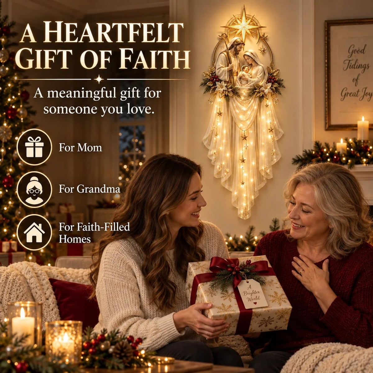✨35% OFF Today | Holy Family Star Veil™ – Meaningful Christmas Wall Decor