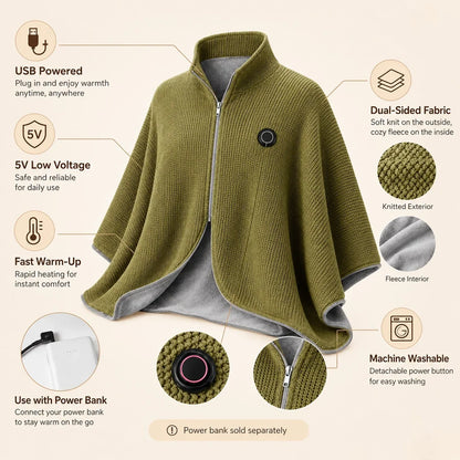 🔥 Christmas Sale — 50% OFF! ❄️ Stay Warm All Winter — Portable Electric Heated Blanket Shawl