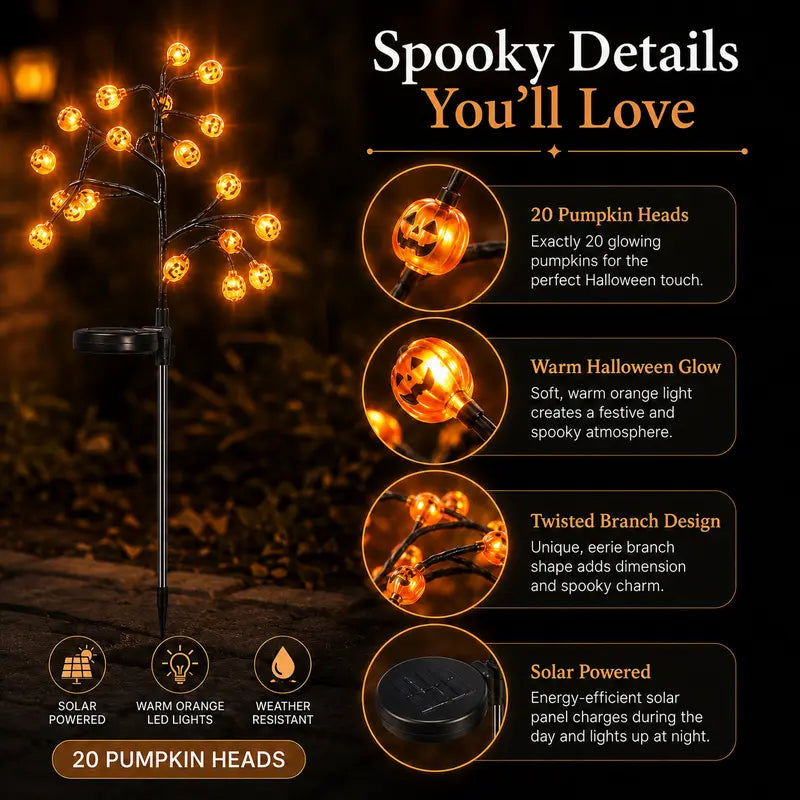 🎃 Pumpkin Solar Stake Lights– Halloween Outdoor Yard Decor