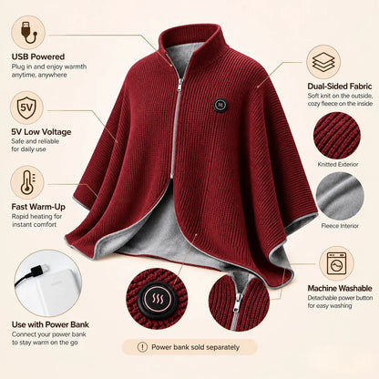 🔥 Christmas Sale — 50% OFF! ❄️ Stay Warm All Winter — Portable Electric Heated Blanket Shawl