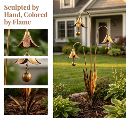 🔔 Enchanting Blue Bellflower Garden Stakes – Add Charm & Gentle Melody to Your Outdoor Space