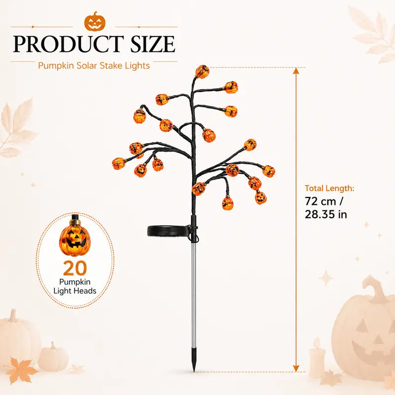 🎃 Pumpkin Solar Stake Lights– Halloween Outdoor Yard Decor