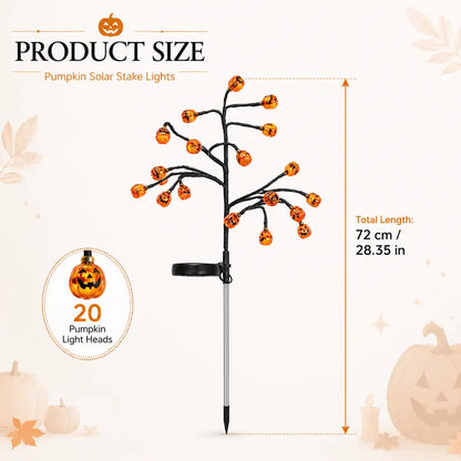 🎃 Pumpkin Solar Stake Lights– Halloween Outdoor Yard Decor