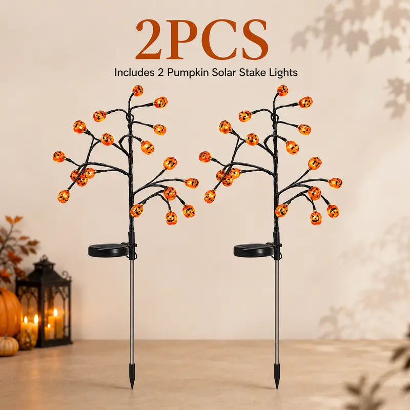 🎃 Pumpkin Solar Stake Lights– Halloween Outdoor Yard Decor