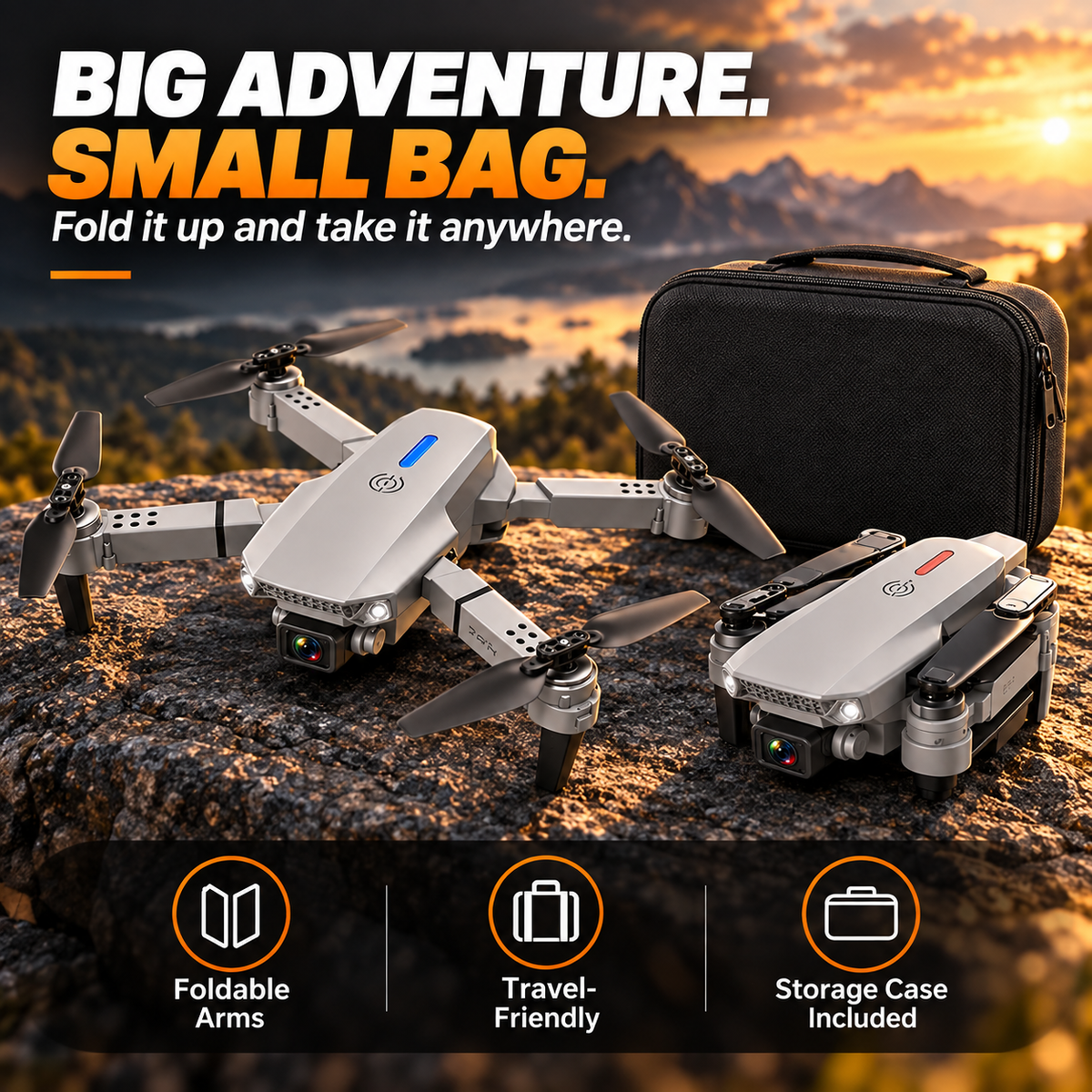 SkyView™ Foldable Dual-Camera Drone with Screen Remote