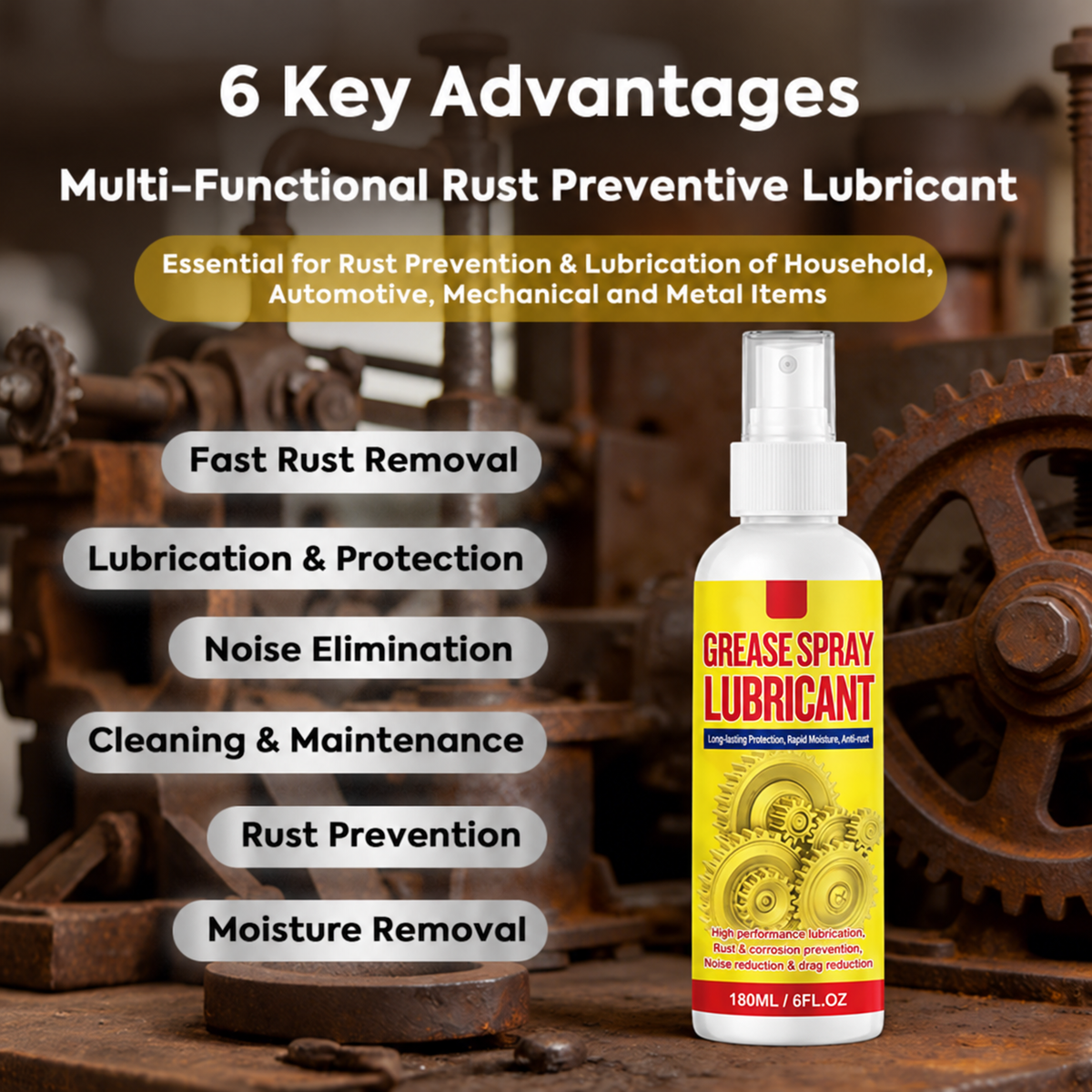 🔧 Tired of Stubborn Rust, Squeaky Hinges & Stuck Metal Parts? 🛠️ Remove Rust, Lubricate Moving Parts & Help Protect Against Future Corrosion with This Powerful Anti-Rust Spray! ✨