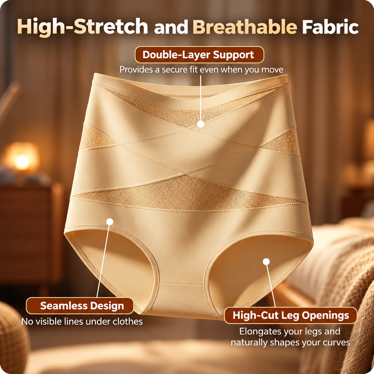 🌸🔥 Plus Size High-Waisted Tummy Control Panties – Cross-Front Shaping Underwear for Women | Buy 2 Get 1 FREE! 💖