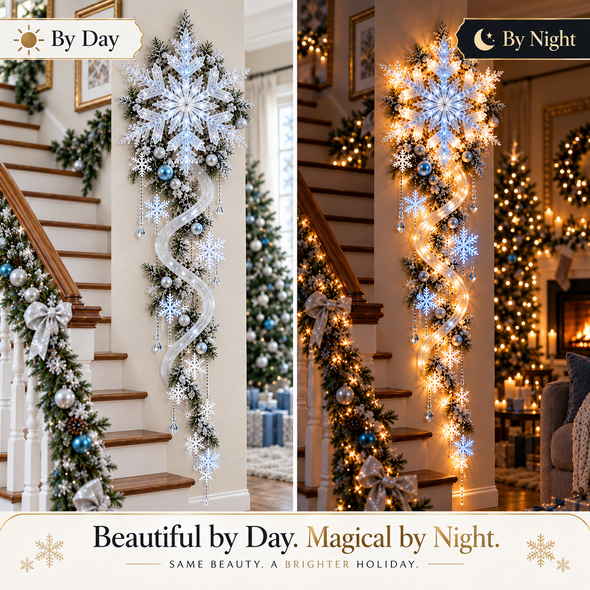🔥Last Day 50% OFF🔥❄️ Giant Snowflake Blizzard Trail™- Let the Snowstorm Glow Indoors