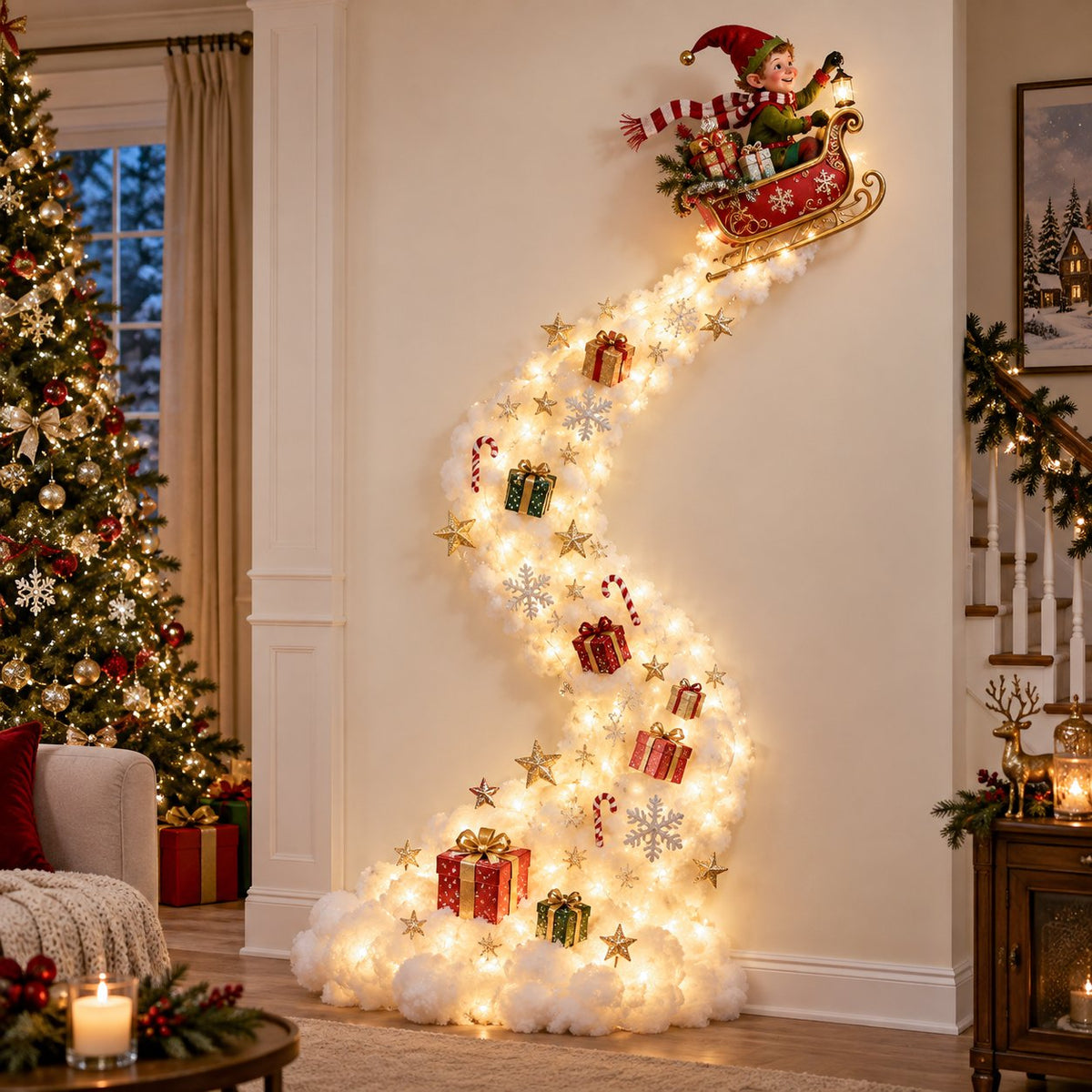 ✨ Turn Any Wall Into Christmas Magic — Create a Warm, Cozy Holiday Glow in Seconds! 🎄