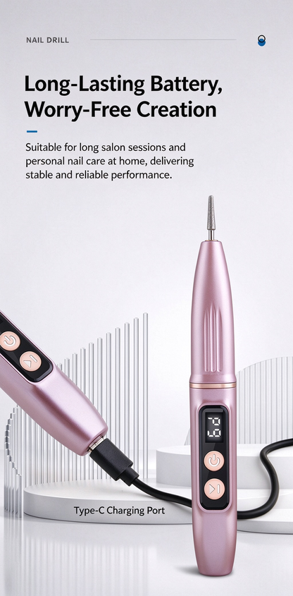 💎Rechargeable Nail Drill (20,000 RPM) — Portable electric nail grooming tool with bit set; suitable for hand and foot care and acrylic nails; cordless design.🔥