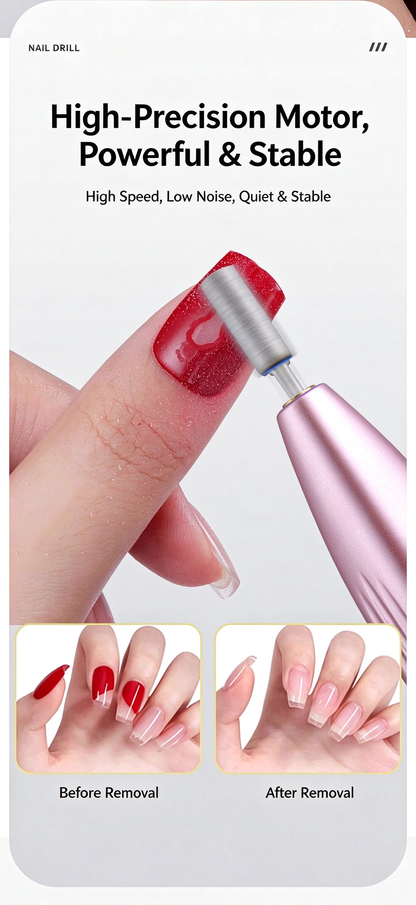 💎Rechargeable Nail Drill (20,000 RPM) — Portable electric nail grooming tool with bit set; suitable for hand and foot care and acrylic nails; cordless design.🔥