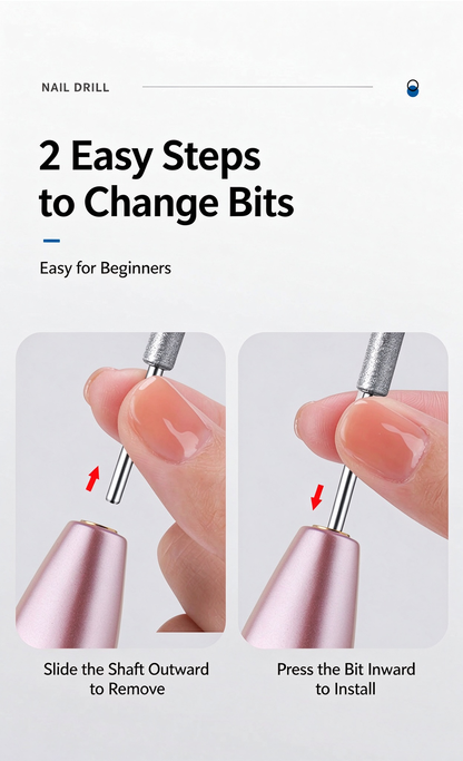 💎Rechargeable Nail Drill (20,000 RPM) — Portable electric nail grooming tool with bit set; suitable for hand and foot care and acrylic nails; cordless design.🔥