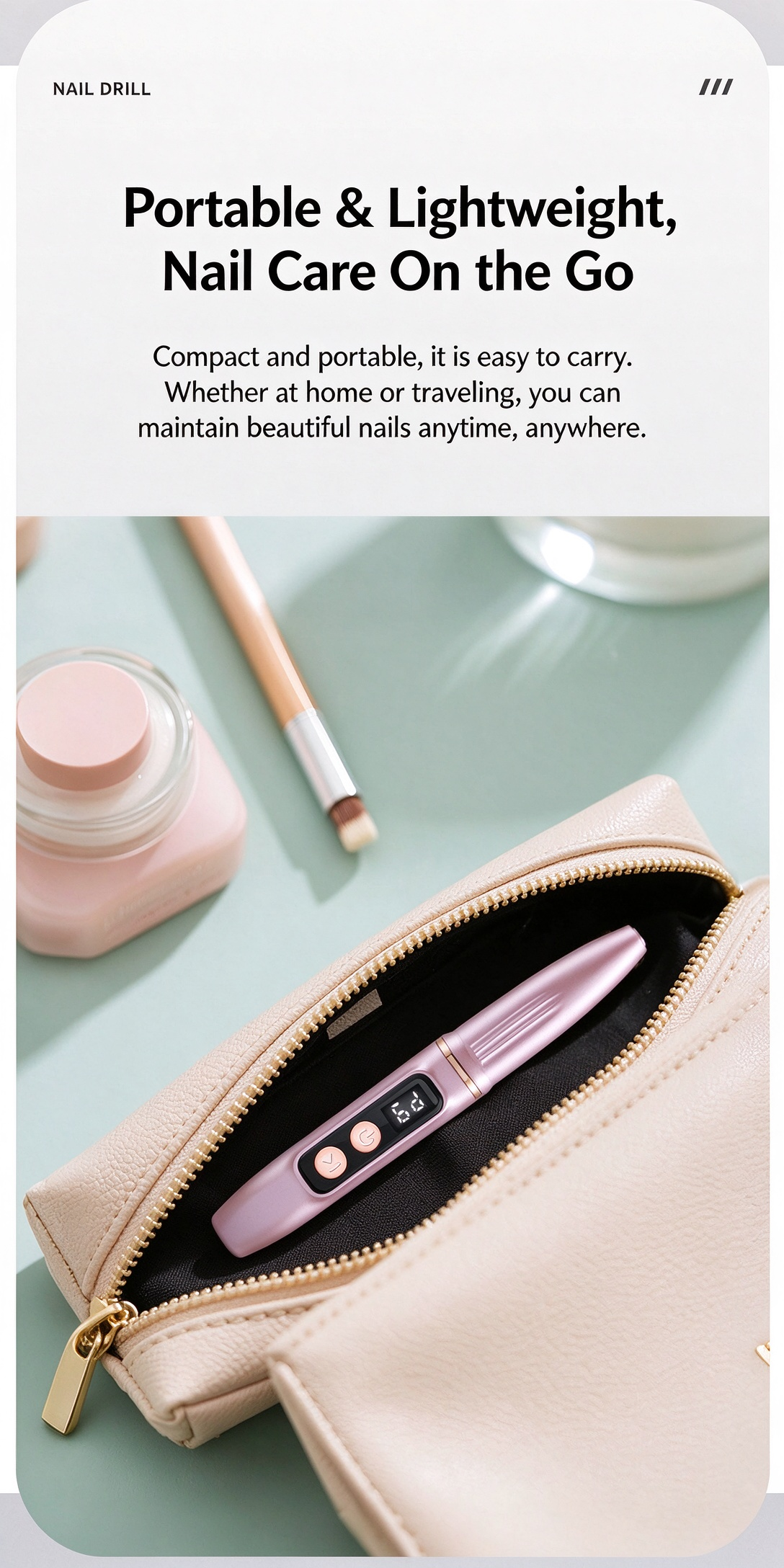 💎Rechargeable Nail Drill (20,000 RPM) — Portable electric nail grooming tool with bit set; suitable for hand and foot care and acrylic nails; cordless design.🔥