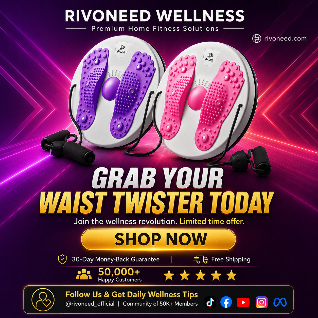✨ Waist Twisting Massage & Exercise Balance Board – Burn Fat, Slim Waist & Improve Circulation at Home