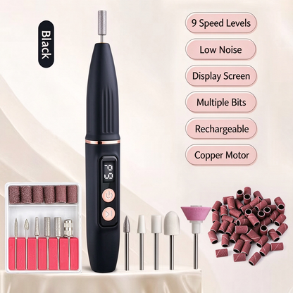 💎Rechargeable Nail Drill (20,000 RPM) — Portable electric nail grooming tool with bit set; suitable for hand and foot care and acrylic nails; cordless design.🔥