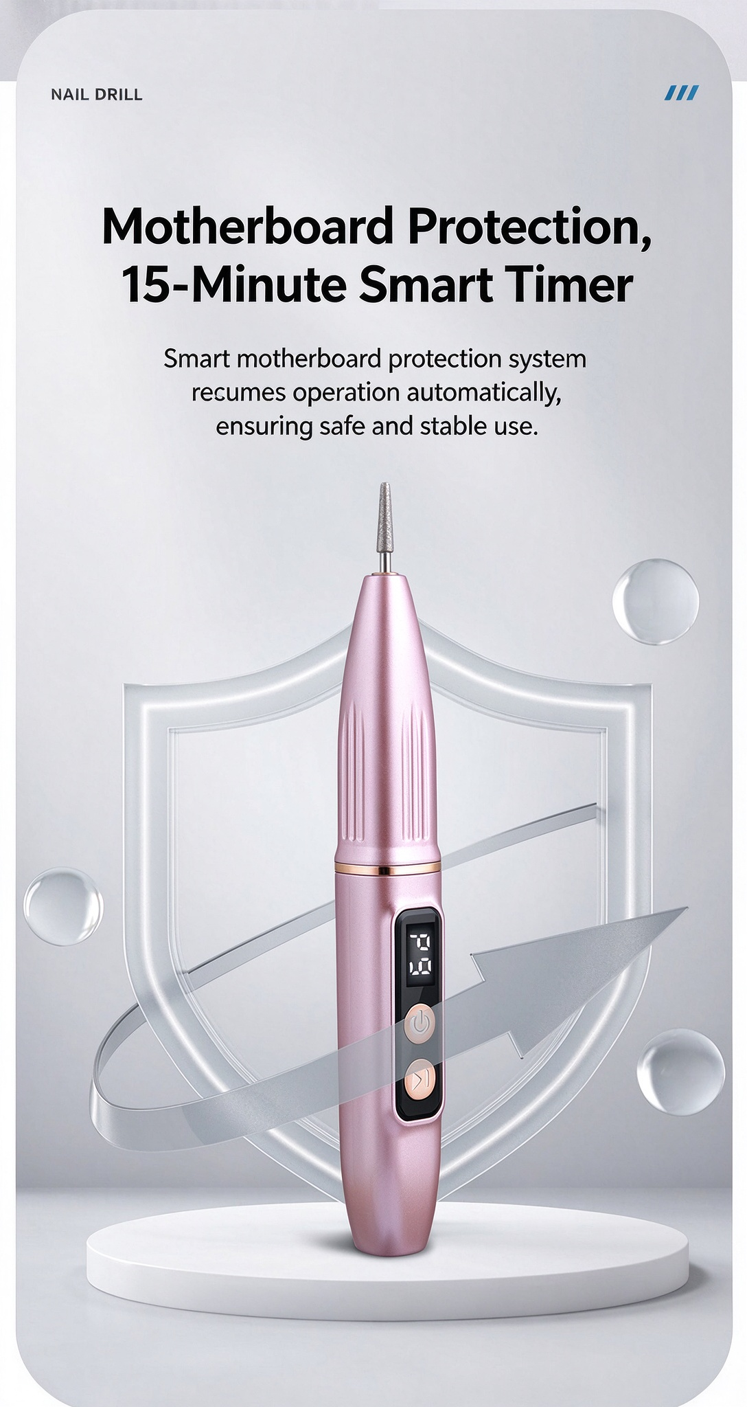 💎Rechargeable Nail Drill (20,000 RPM) — Portable electric nail grooming tool with bit set; suitable for hand and foot care and acrylic nails; cordless design.🔥