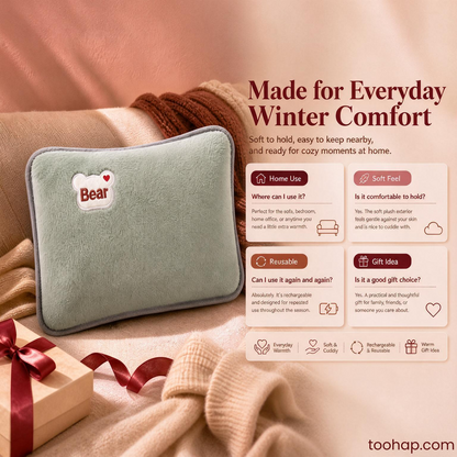 ❄️ 50% OFF - Winter Essentials ♨️ Rechargeable Hot Water Bottle – Portable Electric Heat Pack for Cosy Winter Warmth