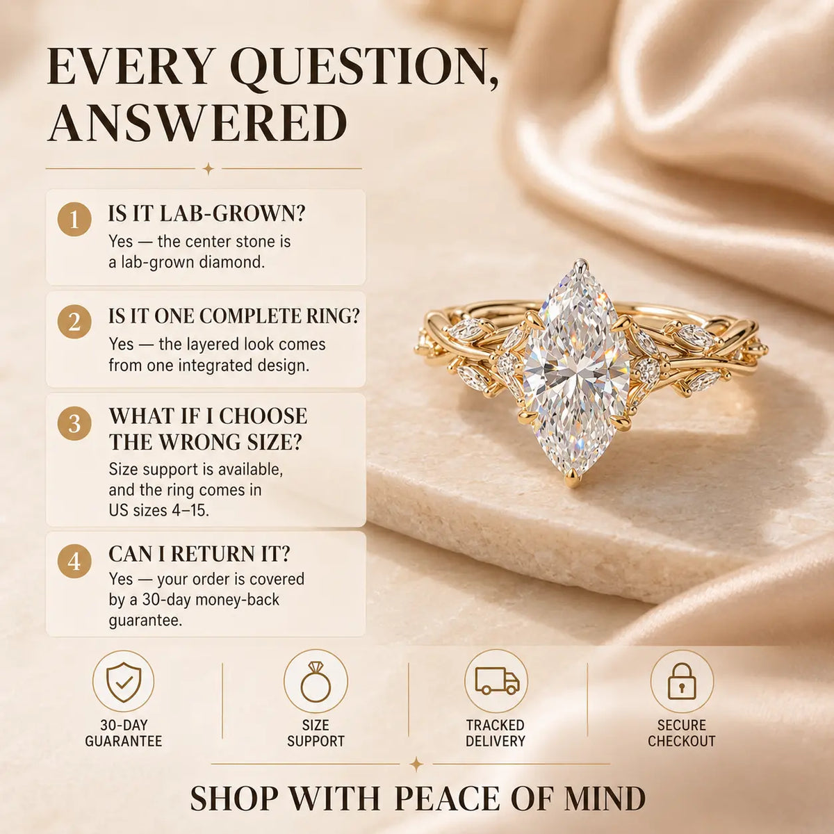 The Everwild Marquise™ Lab-Grown Diamond Vine Ring — The Finger-Flattering Statement That Completes Every Look | Gold or Silver | Last Day Sale-90% OFF🔥