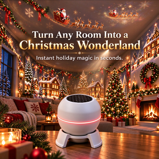 😩 TOO MUCH WORK TO DECORATE FOR CHRISTMAS? 🎄 ✨ NO HANGING. NO MESS. JUST TURN IT ON & TRANSFORM YOUR ROOM INTO A COZY HOLIDAY WONDERLAND! 🎅