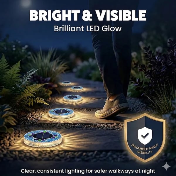 📢Limited Time Offer📢Solar Disk Lights – Handcrafted Mosaic Outdoor LED Waterproof In-Ground & Tabletop Wireless Lighting
