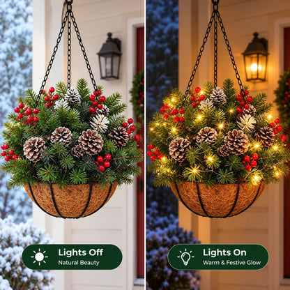 🎄 Last day: 50% OFF 🏆 Christmas basket with built-in lighting | 🎄 With built-in lighting, weather-resistant and maintenance-free