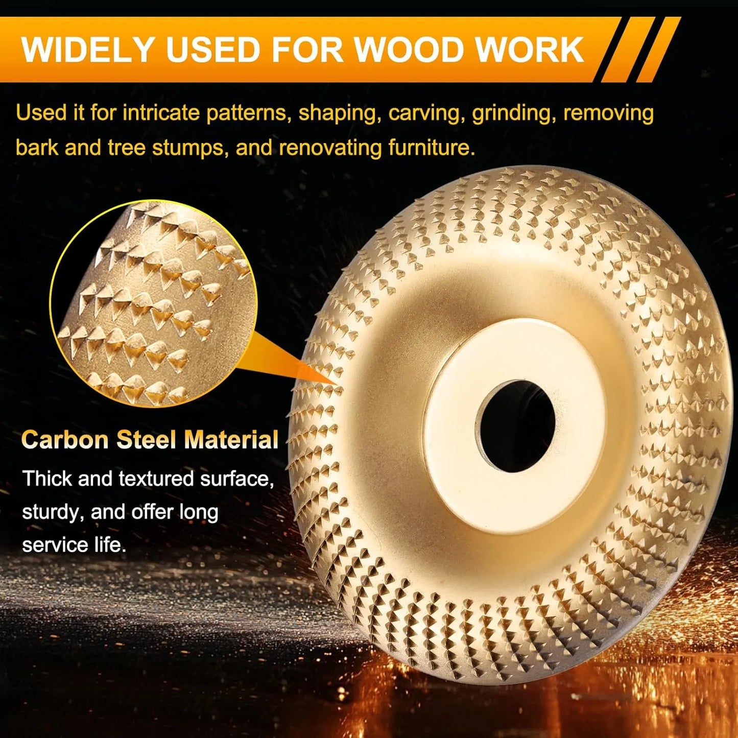🎉🛠️3PCS Wood Carving Disc Set, 4 Inch Wood Cutting Discs for Angle Grinder