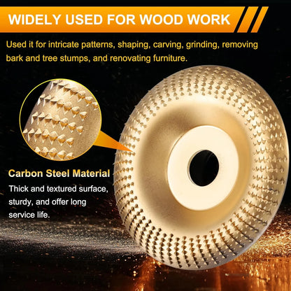🎉🛠️3PCS Wood Carving Disc Set, 4 Inch Wood Cutting Discs for Angle Grinder