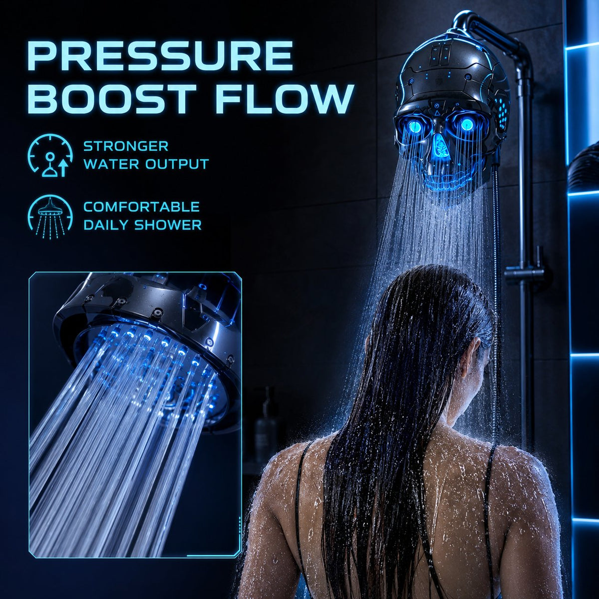 😩 BORING SHOWER? YOUR BATHROOM DESERVES MORE! 🚿👾 ⚡ Add CYBERPUNK STYLE, COLOR-CHANGING LED LIGHTS & A BOLD SKULL DESIGN TO EVERY SHOWER! 🔥💀