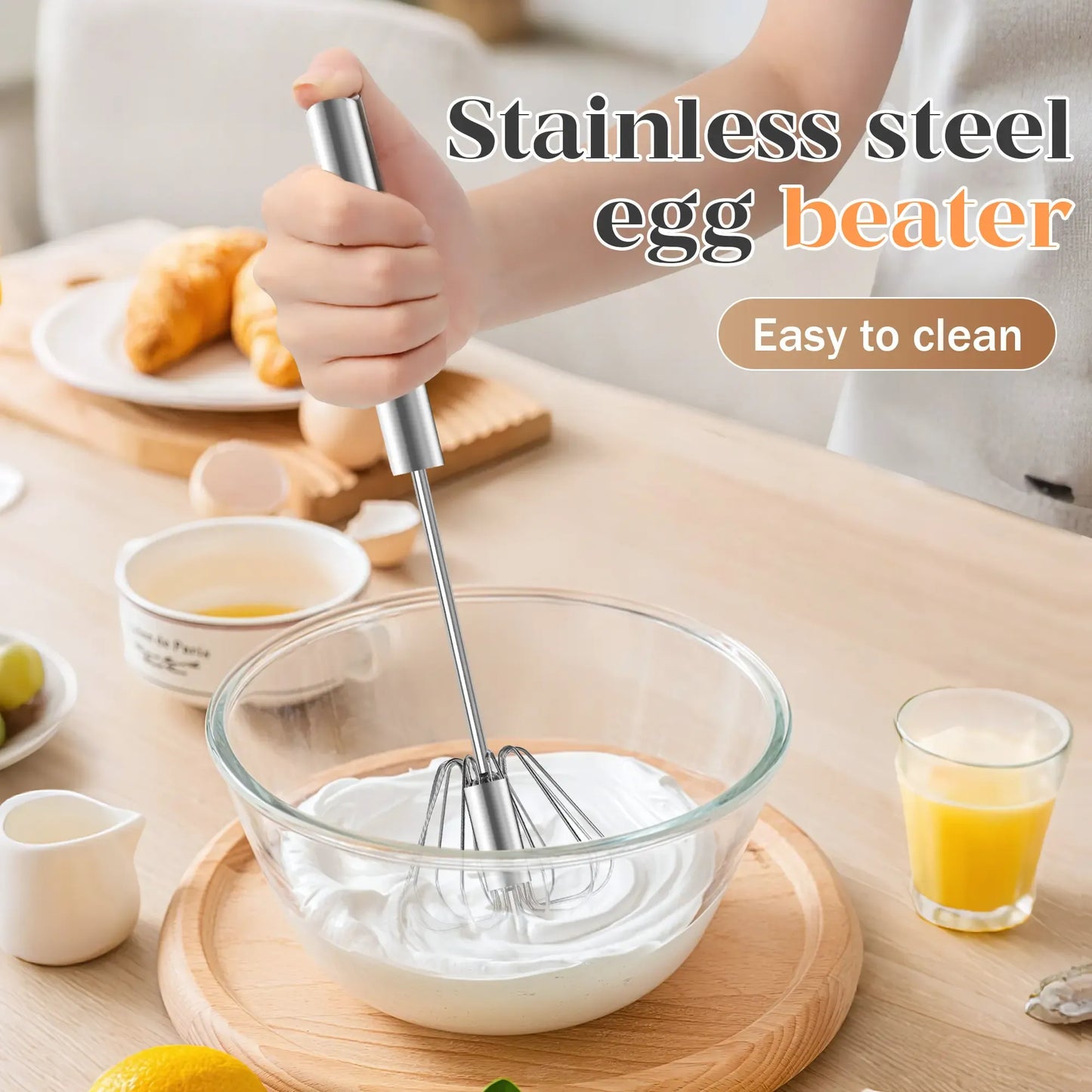 🍳LAST DAY SALE: 【BUY 1 FREE 1】!!🎁✨Automatic Eggbeater Easy Whisk