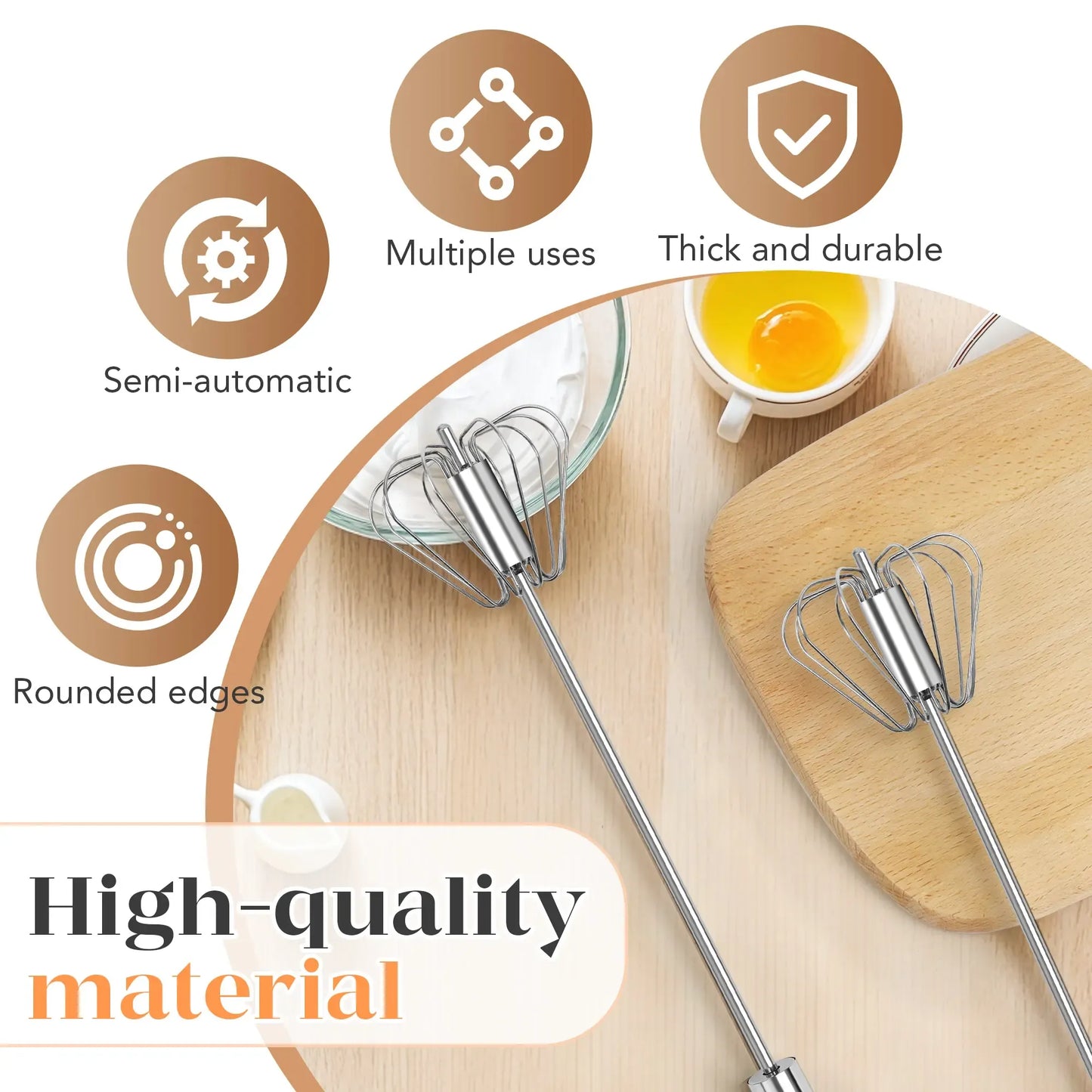 🍳LAST DAY SALE: 【BUY 1 FREE 1】!!🎁✨Automatic Eggbeater Easy Whisk