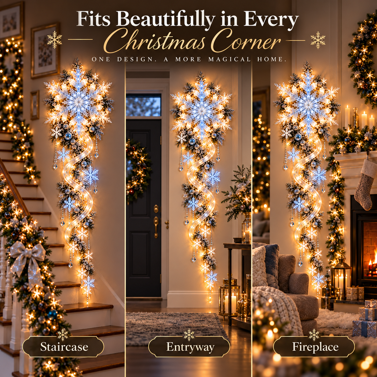 🔥Last Day 50% OFF🔥❄️ Giant Snowflake Blizzard Trail™- Let the Snowstorm Glow Indoors