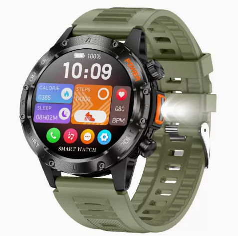 😩 WHY CARRY EXTRA GEAR WHEN YOUR WATCH CAN DO MORE? 🏔️ 🔦 BUILT-IN FLASHLIGHT + BLUETOOTH CALLING + RUGGED DESIGN. ALL ON YOUR WRIST! ⌚️🔥