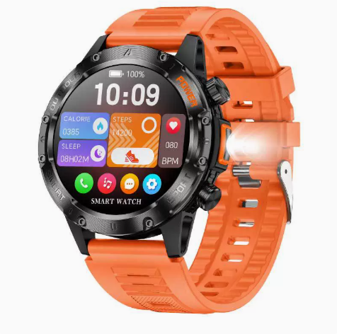 😩 WHY CARRY EXTRA GEAR WHEN YOUR WATCH CAN DO MORE? 🏔️ 🔦 BUILT-IN FLASHLIGHT + BLUETOOTH CALLING + RUGGED DESIGN. ALL ON YOUR WRIST! ⌚️🔥
