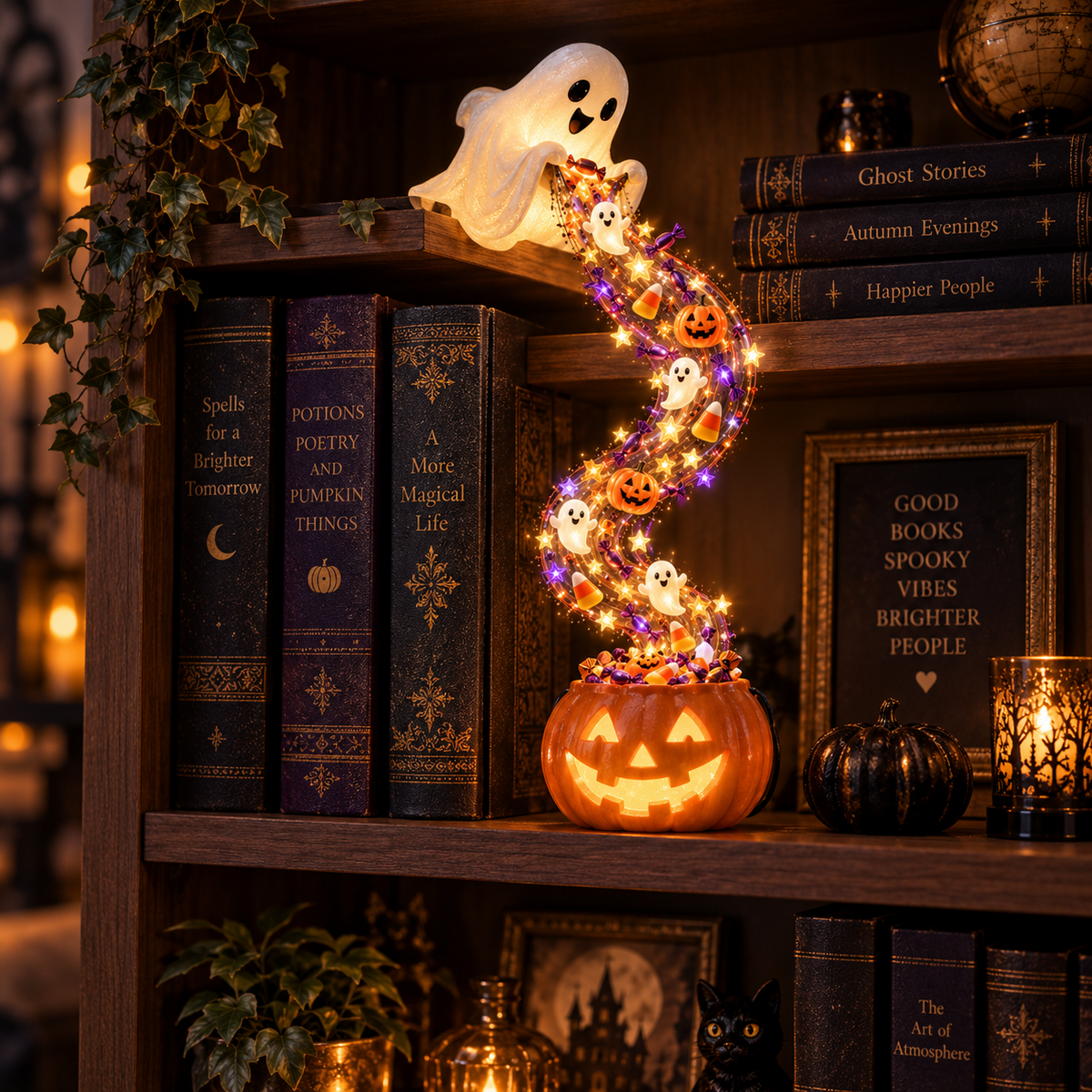 ✨Last Day 50% OFF✨ Halloween Magic Cascade Shelf Light Collection™ – Enchanted Bookcase Decor