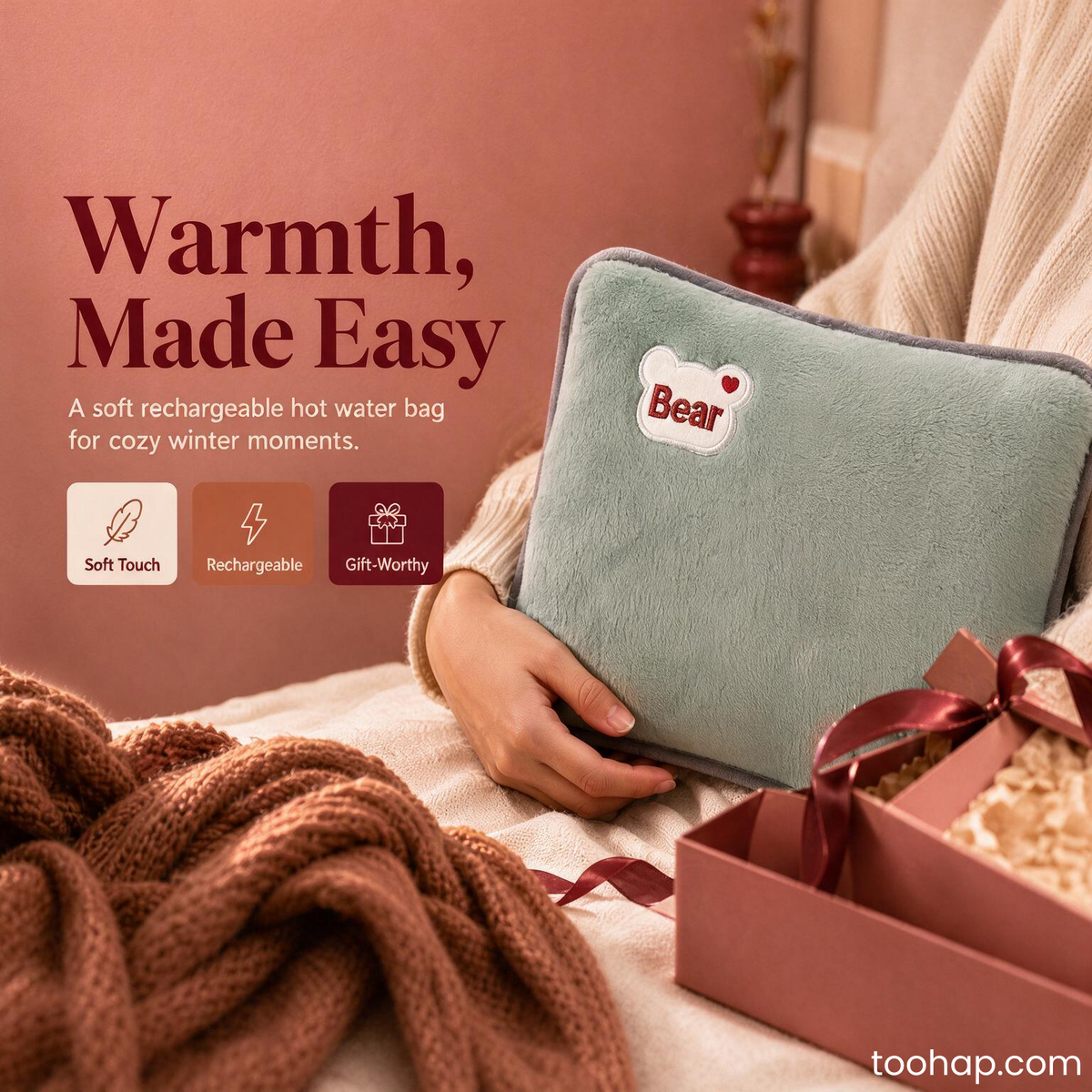 ❄️ 50% OFF - Winter Essentials ♨️ Rechargeable Hot Water Bottle – Portable Electric Heat Pack for Cosy Winter Warmth