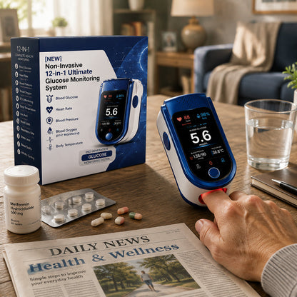 💧 Needle-free health monitoring device (capable of measuring blood oxygen, blood pressure, and blood glucose)