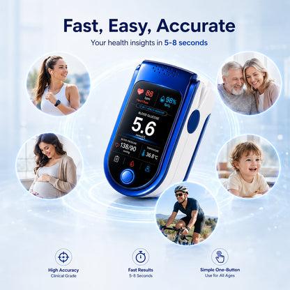 💧 Needle-free health monitoring device (capable of measuring blood oxygen, blood pressure, and blood glucose)