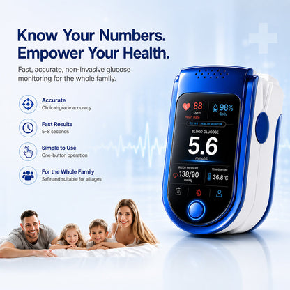 💧 Needle-free health monitoring device (capable of measuring blood oxygen, blood pressure, and blood glucose)