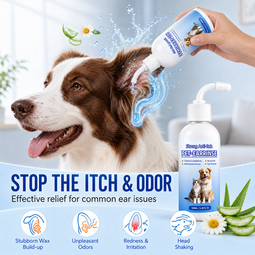 🐶🐱 Pet Ear Cleansing Solution – Clean Away Dirt, Wax & Buildup