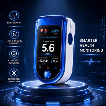 💧 Needle-free health monitoring device (capable of measuring blood oxygen, blood pressure, and blood glucose)