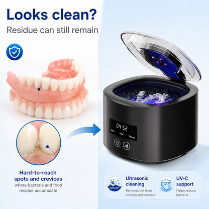 🥳2026 HOT SALE🥳💞50K+ SOLD!🦷 Denture Dome Ultrasonic UV-C Cleaner – For a fresher, cleaner denture in just 5 minutes