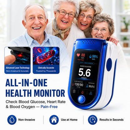 💧 Needle-free health monitoring device (capable of measuring blood oxygen, blood pressure, and blood glucose)