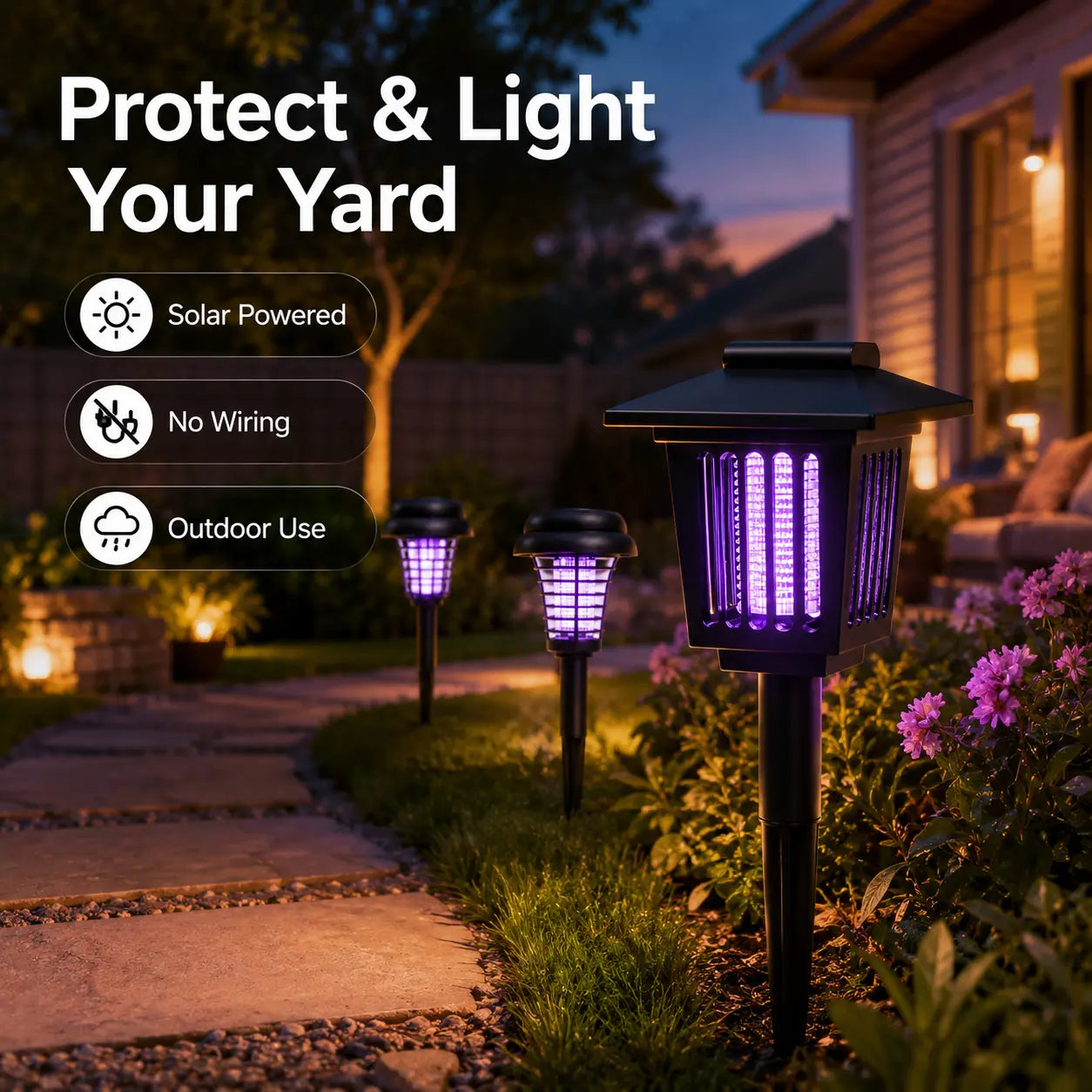 🔥Summer Sale 50% OFF🔥Solar Mosquito Zapper Light – Outdoor Garden Stake Lamp, UV Insect Killer, Solar Powered, Dual Mode (Mosquito Control + Pathway Lighting), Weather Resistant, Easy Setup